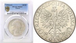 Poland II Republic 
POLSKA / POLAND / POLEN

II RP. 10 zlotych 1932 Womens head (with mint mark) PCGS MS63 
Wspaniały egzemplarz, bardzo dobrze za...