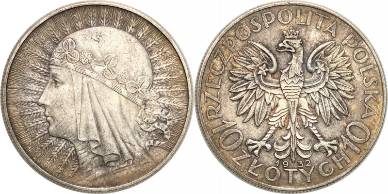 Poland II Republic 
POLSKA / POLAND / POLEN

II RP. 10 zlotych 1932 Womens he...
