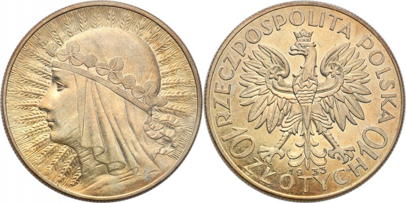 Poland II Republic 
POLSKA / POLAND / POLEN

II RP. 10 zlotych 1933 Womens he...