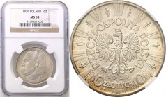 Poland II Republic 
POLSKA / POLAND / POLEN

II RP. 10 zlotych 1939 Pilsudski NGC MS63 
Piękny połysk menniczy, kolorowa patyna zachodząca od rant...