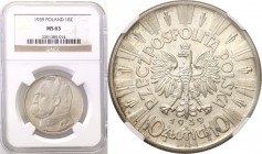 Poland II Republic 
POLSKA / POLAND / POLEN

II RP. 10 zlotych 1939 Pilsudski NGC MS63 
Wspaniałe zachowany egzemplarz z połyskiem menniczym na ca...