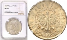 Poland II Republic 
POLSKA / POLAND / POLEN

II RP. 10 zlotych 1939 Pilsudski NGC MS62 
Menniczy egzemplarz. Wspaniały połysk, delikatna. Rzadsza ...