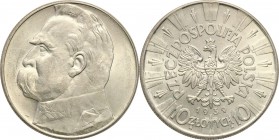 Poland II Republic 
POLSKA / POLAND / POLEN

II RP. 10 zlotych 1939 Pilsudski 
Piękny egzemplarz. Połysk. Rzadsza moneta w takim stanie zachowania...