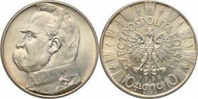 Poland II Republic 
POLSKA / POLAND / POLEN

II RP. 10 zlotych 1939 Pilsudski 
Piękny połysk, delikatna patyna. Bardzo ładnie zachowana moneta.Par...