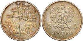 Poland II Republic 
POLSKA / POLAND / POLEN

II RP. 5 zlotych 1930 Sztandar 
Wspaniale zachowana moneta z piękną, kolorową patyną i połyskiem. Gab...