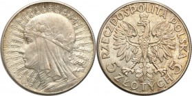 Poland II Republic 
POLSKA / POLAND / POLEN

II RP. 5 zlotych 1932 Womens head (no mint mark) 
Delikatny połysk, patyna.Parchimowicz 116b
Waga/We...