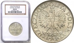 Poland II Republic 
POLSKA / POLAND / POLEN

II RP. 5 zlotych 1936 Sailing boat NGC MS64 
Piękny egzemplarz, intensywny połysk menniczy i wspanial...