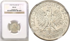 Poland II Republic 
POLSKA / POLAND / POLEN

II RP. 2 zlote 1932 Womens head NGC MS62 
Piękny egzemplarz, połysk menniczy. Ładna delikatna patyna....