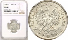Poland II Republic 
POLSKA / POLAND / POLEN

II RP. 2 zlote 1933 Womens head NGC MS62 
Piękny menniczy egzemplarz. Wspaniały połysk.Parchimowicz 1...