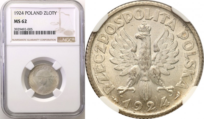 Poland II Republic 
POLSKA / POLAND / POLEN

II RP. 1 zloty 1924 Paris NGC MS...