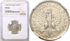 Poland II Republic 
POLSKA / POLAND / POLEN

II RP. 1 zloty 1925, Londyn, dot after the date NGC MS62 
Menniczy egzemplarz z pięknym połyskiem i d...