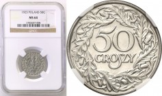 Poland II Republic 
POLSKA / POLAND / POLEN

II RP. 50 groszy 1923 NGC MS64 
Piękny egzemplarz, intensywny połysk menniczy i wspaniale zachowane d...