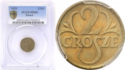Poland II Republic 
POLSKA / POLAND / POLEN

II RP. 2 grosze 1923 PCGS MS66 (MAX) 
Najwyższa nota gradingowa na świecie. Menniczy egzemplarz z dos...