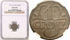 Poland II Republic 
POLSKA / POLAND / POLEN

II RP. 1 grosz 1923 NGC MS66 BN (2 MAX) 
Druga najwyższa nota gradingowa na świecie w NGC.Piękny, men...
