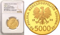 Gold coins Polish People Republic (PRL)
POLSKA/ POLAND/ POLEN/ PROBE/ PATTERN/ GOLD

PRL. 5.000 zlotych 1988 Pope John Paul II X years of the Ponti...
