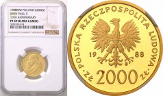 Gold coins Polish People Republic (PRL)
POLSKA/ POLAND/ POLEN/ PROBE/ PATTERN/ GOLD

PRL. 2.000 zlotych 1988 Pope John Paul II X years of the Ponti...