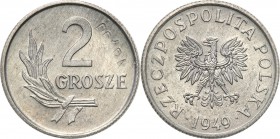 Probe coins Polish People Republic (PRL)
POLSKA/ POLAND/ POLEN/ PROBE/ PATTERN

PRL. PROBE/PATTERN aluminum 2 grosze 1949 
Na rewersie wklęsły nap...