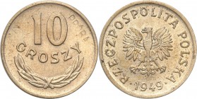 Probe coins Polish People Republic (PRL)
POLSKA/ POLAND/ POLEN/ PROBE/ PATTERN

PRL. PROBE/PATTERN COPPER NICKEL 10 groszy 1949 
Bardzo rzadka mon...