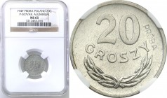 Probe coins Polish People Republic (PRL)
POLSKA/ POLAND/ POLEN/ PROBE/ PATTERN

PRL. PROBE/PATTERN aluminum 20 groszy 1949 NGC MS65 (MAX) 
Najwyżs...