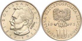 Probe coins Polish People Republic (PRL)
POLSKA/ POLAND/ POLEN/ PROBE/ PATTERN

PRL. PROBE/PATTERN COPPER NICKEL 10 zlotych 1975 Boleslaw Prus 
Ba...