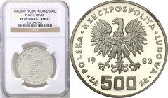 Probe coins Polish People Republic (PRL)
POLSKA/ POLAND/ POLEN/ PROBE/ PATTERN

PRL. PROBE/PATTERN silver 500 zlotych XIV Zimowe IO. - Sarajewo NGC...