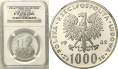 Probe coins Polish People Republic (PRL)
POLSKA/ POLAND/ POLEN/ PROBE/ PATTERN

PRL. PROBE/PATTERN silver 1000 zlotych 1982 Pope John Paul II NGC P...