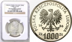 Probe coins Polish People Republic (PRL)
POLSKA/ POLAND/ POLEN/ PROBE/ PATTERN

PRL. PROBE/PATTERN silver 1000 zlotych 1986 Sowa NGC PF 69 ULTRA CA...