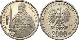 Collection - Nickel Probe Coins
POLSKA/ POLAND/ POLEN/ PROBE/ PATTERN

PRL. PROBE/PATTERN nickel 2000 zlotych 1979 Mieszko I półpostać 
Piękny egz...