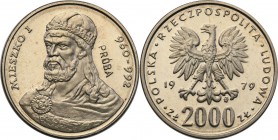 Collection - Nickel Probe Coins
POLSKA/ POLAND/ POLEN/ PROBE/ PATTERN

PRL. PROBE/PATTERN nickel 2000 zlotych 1979 Mieszko I 
Piękny egzemplarz.Fi...