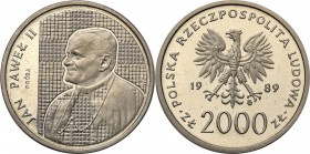 Collection - Nickel Probe Coins
POLSKA/ POLAND/ POLEN/ PROBE/ PATTERN

PRL. PROBE/PATTERN nickel 2000 zlotych 1989 Pope John Paul II 
Piękny egzem...