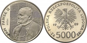 Collection - Nickel Probe Coins
POLSKA/ POLAND/ POLEN/ PROBE/ PATTERN

PRL. PROBE/PATTERN nickel 5000 zlotych 1989 Pope John Paul II 
Piękny egzem...