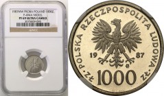 Collection - Nickel Probe Coins
POLSKA/ POLAND/ POLEN/ PROBE/ PATTERN

PRL. PROBE/PATTERN nickel 1000 zlotych 1987 Pope John Paul II NGC PF69 ULTRA...