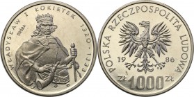 Collection - Nickel Probe Coins
POLSKA/ POLAND/ POLEN/ PROBE/ PATTERN

PRL. PROBE/PATTERN nickel 1000 zlotych 1986 Władysław Łokietek 
Piękny egze...