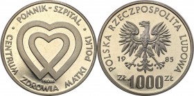 Collection - Nickel Probe Coins
POLSKA/ POLAND/ POLEN/ PROBE/ PATTERN

PRL. PROBE/PATTERN nickel 1000 zlotych 1985 Pomnik Szpital 
Piękny egzempla...