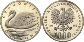 Collection - Nickel Probe Coins
POLSKA/ POLAND/ POLEN/ PROBE/ PATTERN

PRL. PROBE/PATTERN nickel 1000 zlotych 1984 Łabędzie 
Piękny egzemplarz, po...
