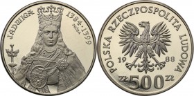 Collection - Nickel Probe Coins
POLSKA/ POLAND/ POLEN/ PROBE/ PATTERN

PRL. PROBE/PATTERN nickel 500 zlotych 1988 Jadwiga 
Piękny egzemplarz.Fisch...