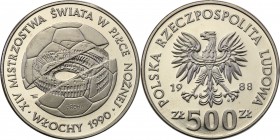 Collection - Nickel Probe Coins
POLSKA/ POLAND/ POLEN/ PROBE/ PATTERN

PRL. PROBE/PATTERN nickel 500 zlotych 1988 MŚ. in football - Włochy 
Piękny...