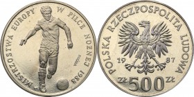 Collection - Nickel Probe Coins
POLSKA/ POLAND/ POLEN/ PROBE/ PATTERN

PRL. PROBE/PATTERN nickel 500 zlotych 1987 ME. in football 
Piękny egzempla...