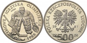 Collection - Nickel Probe Coins
POLSKA/ POLAND/ POLEN/ PROBE/ PATTERN

PRL. PROBE/PATTERN nickel 500 zlotych 1987 XV Winter Olympics 
Piękny egzem...