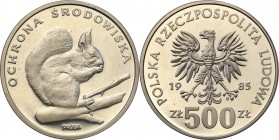 Collection - Nickel Probe Coins
POLSKA/ POLAND/ POLEN/ PROBE/ PATTERN

PRL. PROBE/PATTERN nickel 500 zlotych 1985 Wiewiórka 
Piękny egzemplarz.Fis...