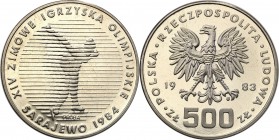 Collection - Nickel Probe Coins
POLSKA/ POLAND/ POLEN/ PROBE/ PATTERN

PRL. PROBE/PATTERN nickel 500 zlotych 1983 XIV Winter Olympics 
Piękny egze...