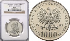Coins Poland People Republic (PRL)
POLSKA/ POLAND/ POLEN

PRL. 1000 zlotych 1983 Pope John Paul II NGC MS69 (MAX) 
Najwyższa nota gradingowa na św...
