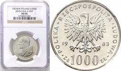 Coins Poland People Republic (PRL)
POLSKA/ POLAND/ POLEN

PRL. 1000 zlotych 1983 Pope John Paul II stempel zwykły NGC MS68 (2 MAX) 
Druga najwyższ...