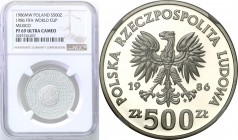 Coins Poland People Republic (PRL)
POLSKA/ POLAND/ POLEN

PRL. 500 zlotych 1986 FIFA '86 Meksyk NGC PF 69 ULTRA CAMEO (2 MAX) 
Druga najwyższa not...