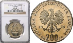 Coins Poland People Republic (PRL)
POLSKA/ POLAND/ POLEN

PRL. 200 zlotych 1976 Igrzyska XXI Olimpiady NGC MS68 (MAX) 
Najwyższa nota gradingowa n...