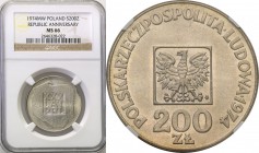 Coins Poland People Republic (PRL)
POLSKA/ POLAND/ POLEN

PRL. 200 zlotych 1974 XXX lat PRL NGC MS66 (MAX) 
Najwyższa nota gradingowa na świecie.P...