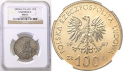 Coins Poland People Republic (PRL)
POLSKA/ POLAND/ POLEN

PRL. 100 zlotych 1987 Kazimierz Wielki NGC MS67 (MAX) 
Najwyższa nota gradingowa na świe...