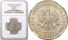 Coins Poland People Republic (PRL)
POLSKA/ POLAND/ POLEN

PRL. 100 zlotych 1985 Przemysław II NGC MS65 (2 MAX) 
Druga najwyższa nota gradingowa na...