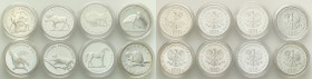Coins Poland People Republic (PRL)
POLSKA/ POLAND/ POLEN

PRL. 100 zlotych - Ochrona Środowiska, 1978 - 1982 group 8 coins 
Zestaw 8 monet z serii...