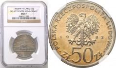 Coins Poland People Republic (PRL)
POLSKA/ POLAND/ POLEN

PRL. 50 zlotych 1983 Teatr Wielki NGC MS67 (MAX) 
Najwyższa nota gradingowa na świecie.P...